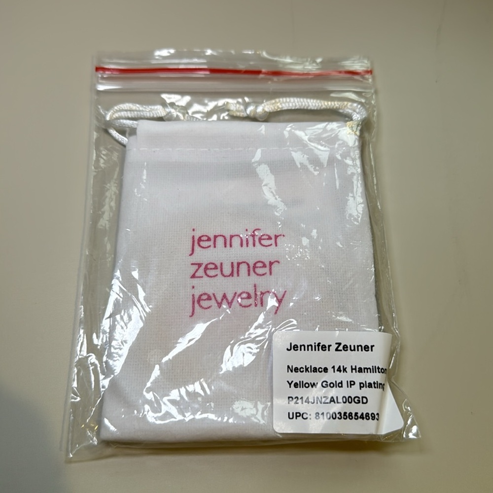 Anthropologie Jennifer Zeuner‎ Karli Gold-Plated Classic Herringbone Necklace - Picture 7 of 8